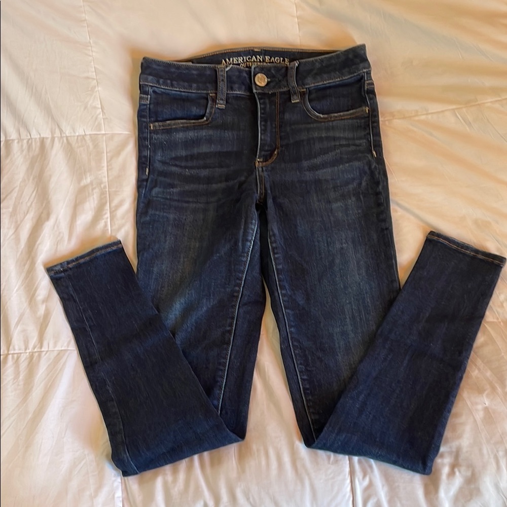 American Eagle Women's Blue Skinny Jeans